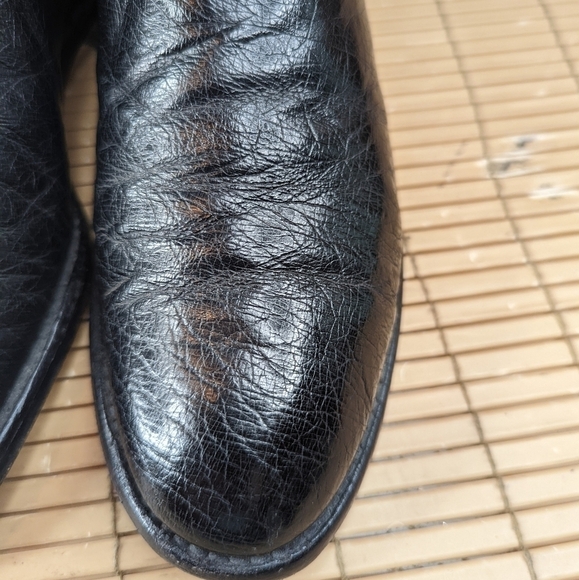 Justin Boots, Black, Exotic Smooth Ostrich Quill leather, Ropers, Mens Size 8D. - Picture 5 of 10